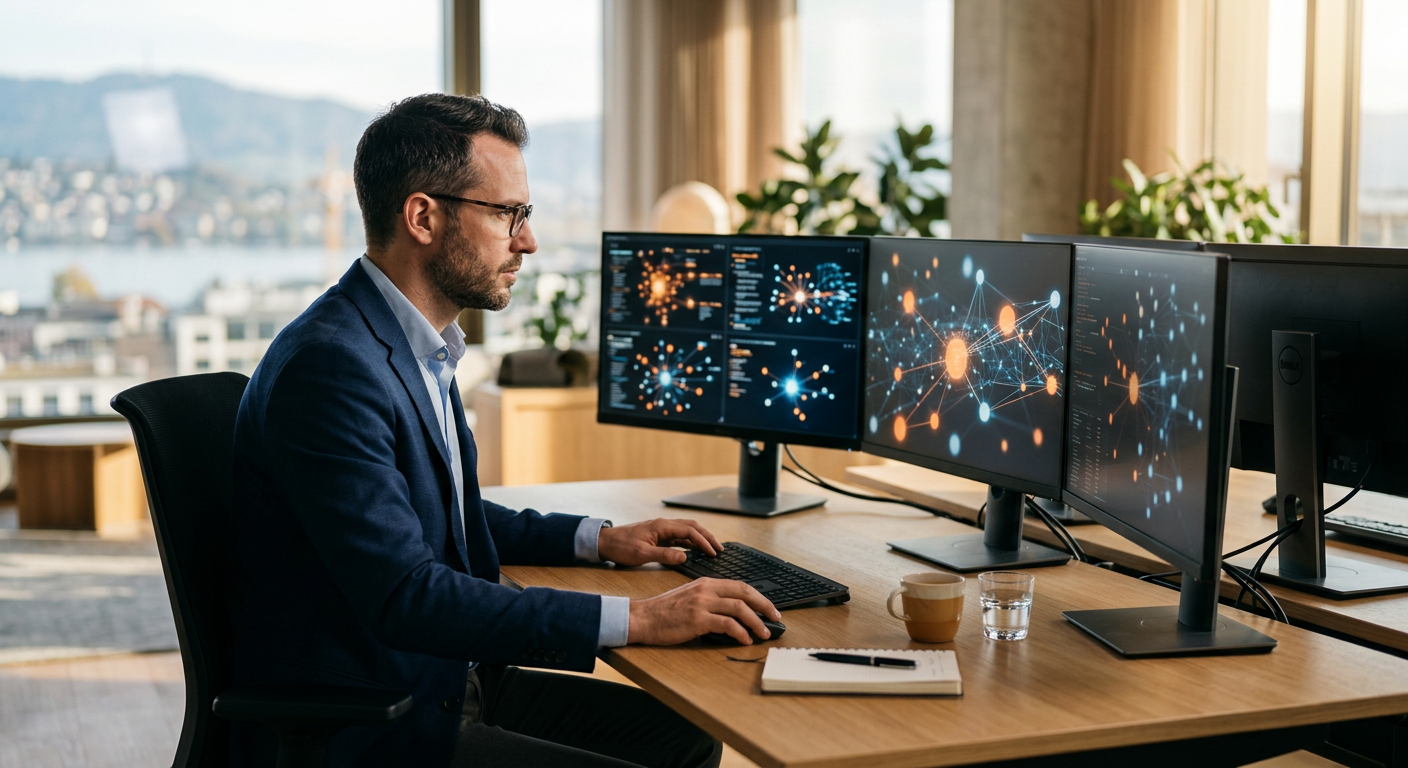 Professionnel suisse surveillant les mentions de son site web dans les réponses des assistants IA