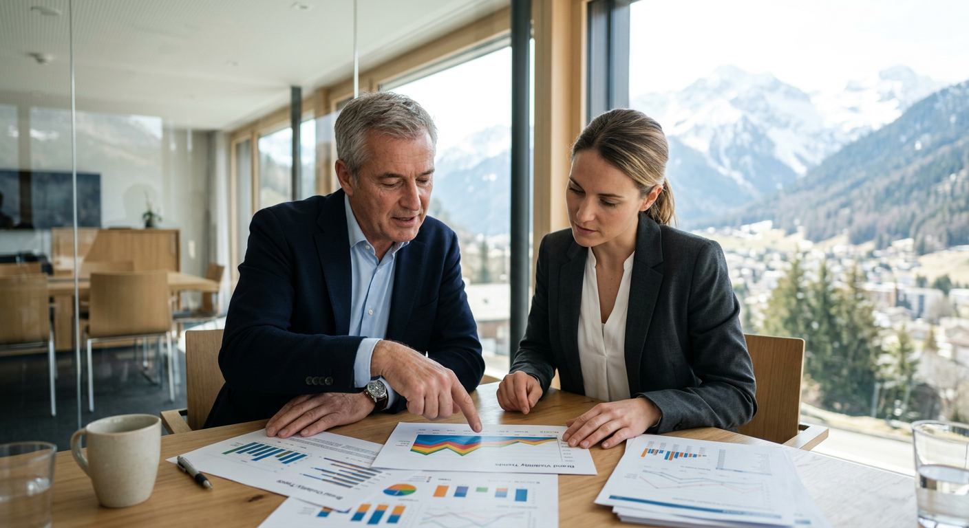 Équipe PME suisse analysant la visibilité de leur site dans les réponses des outils IA