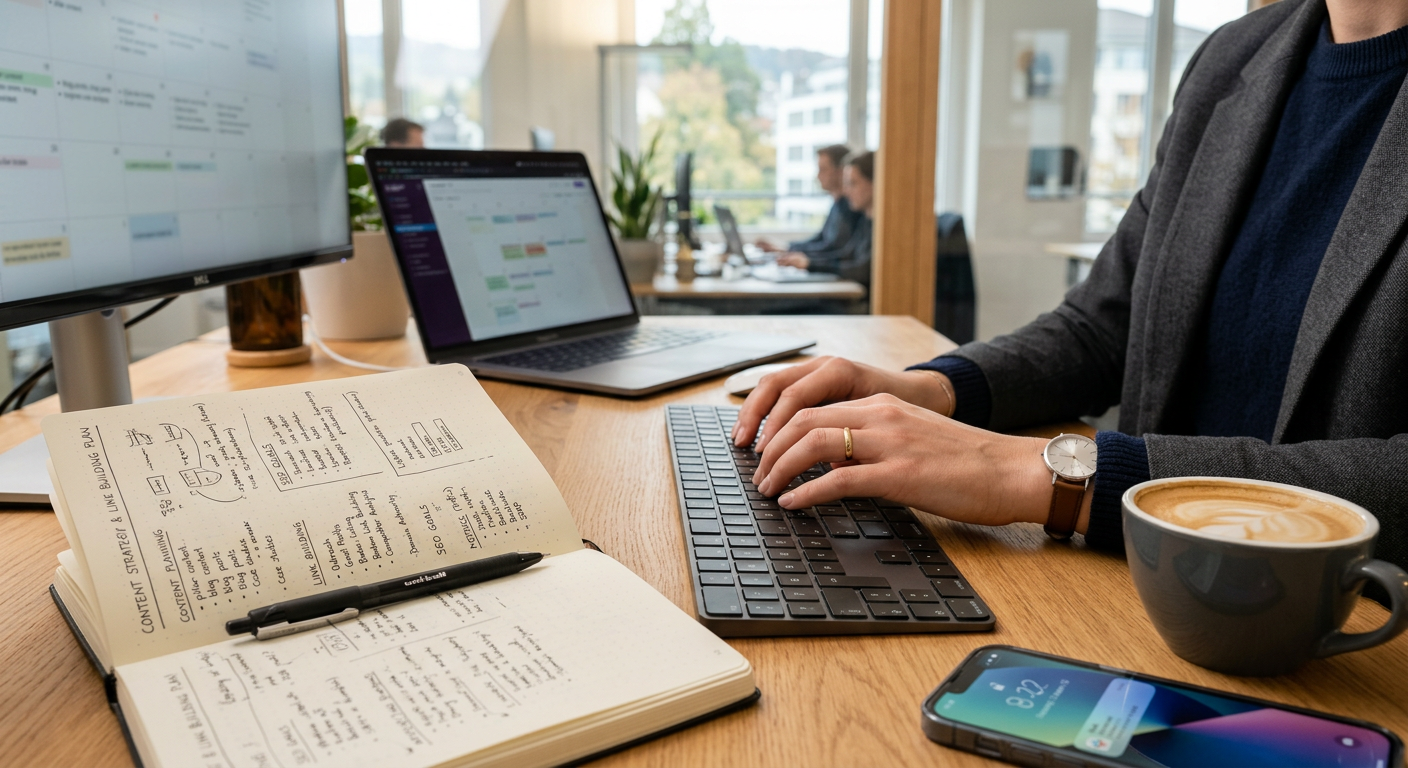 Stratégie de création de backlinks et de contenu SEO automatisé pour PME suisses avec surveillance des citations IA
