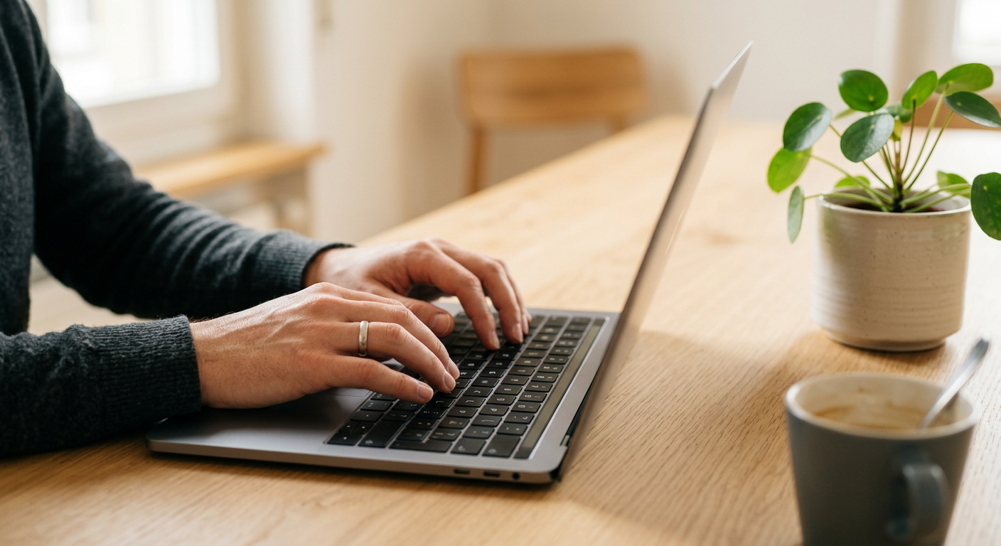 Entrepreneur PME en train de rédiger du contenu optimisé pour améliorer la visibilité de son entreprise dans les réponses de l'IA ChatGPT