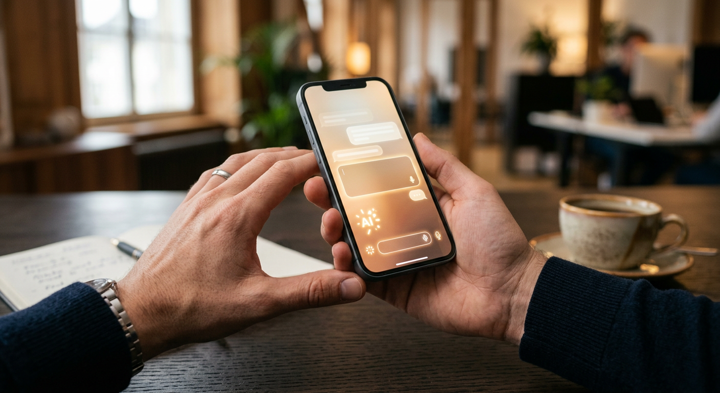 Vérification sur smartphone si un site PME apparaît dans les réponses de l'IA générative comme ChatGPT ou Perplexity