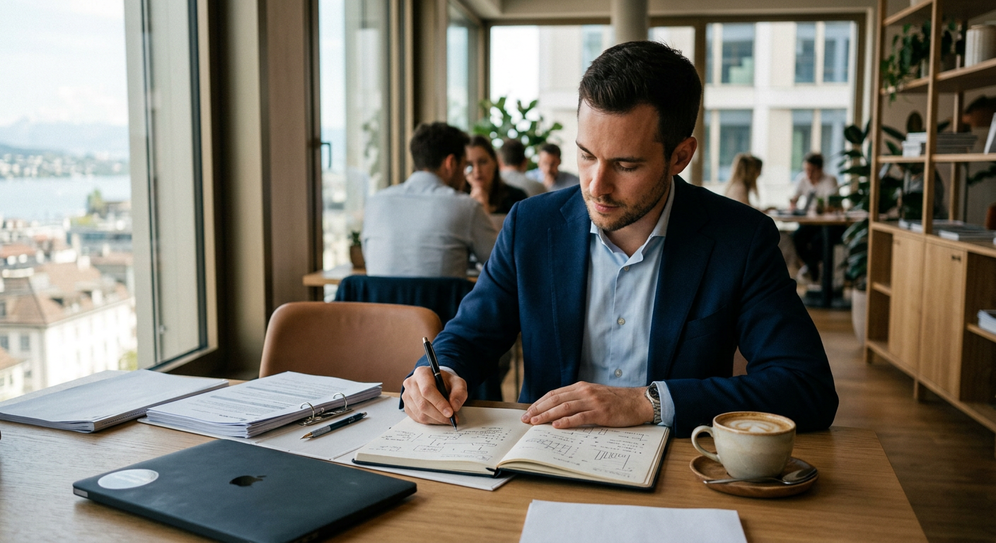 Entrepreneur suisse structurant les informations de son entreprise pour améliorer son référencement sur ChatGPT