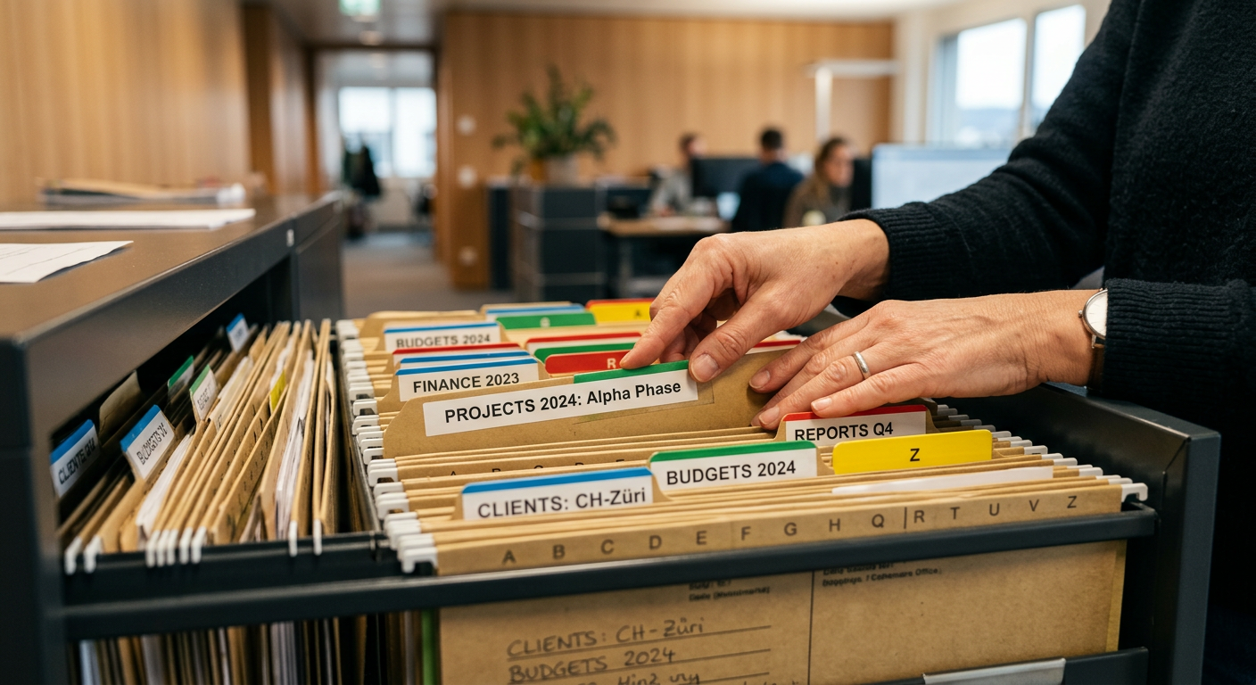 Organisation pratique de fichiers d'entreprise par un professionnel fiduciaire grâce à un modèle d'intelligence artificielle