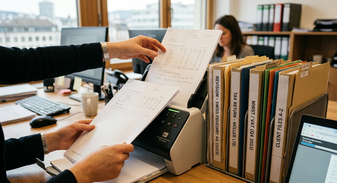 Numérisation et gestion électronique de documents dans une fiduciaire suisse en 2024 2025